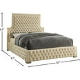 thumbnail image 6 of Meridian Furniture Sedona Rich Velvet Queen Bed in Cream, 6 of 6