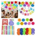 thumbnail image 6 of PENGXIANG Birthday Decorations, Rainbow Birthday Party Decorations for Women, Girls Happy Birthday Party Decorations with Birthday Banner, Paper Pom Poms and Colorful Banner for Birthday, 6 of 7