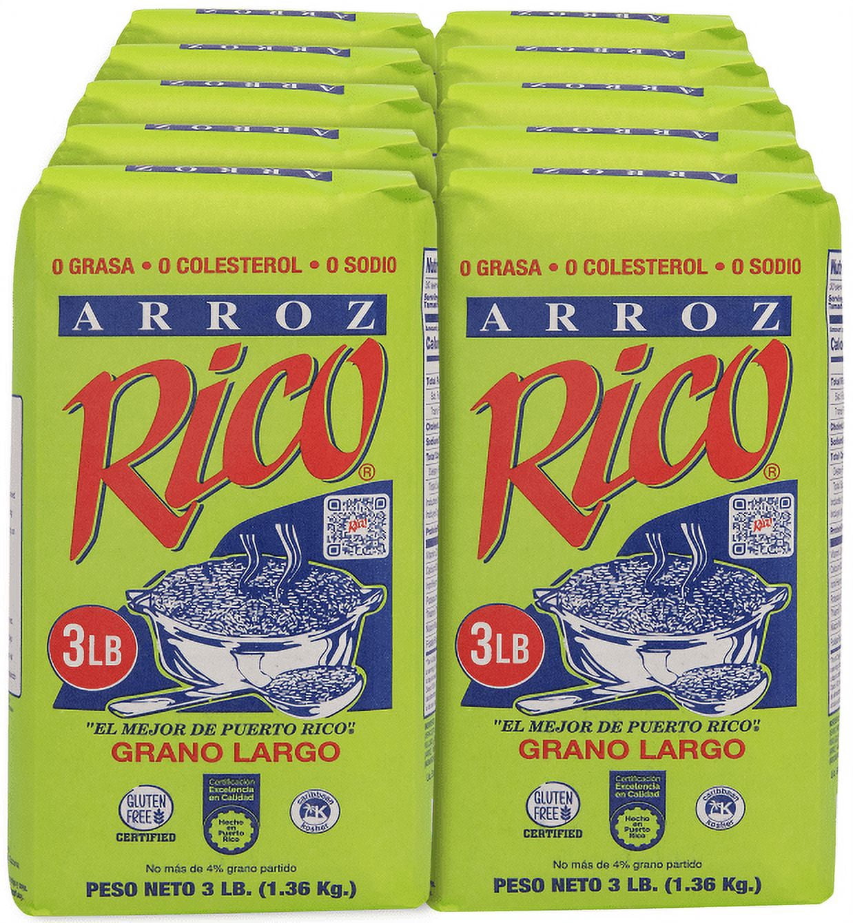 Arroz Rico Rico  Enriched Rice, 3 lbs Panamerican Grain
