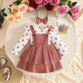 thumbnail image 2 of CAUYDY Newborn Gifts For Baby Girl Shower Outfit Ruffle Long Sleeve Romper Set 0 3 6 9 12 18 Months Preemie Clothing Fall Winter Pink Sizes 0-3 Months, 2 of 9