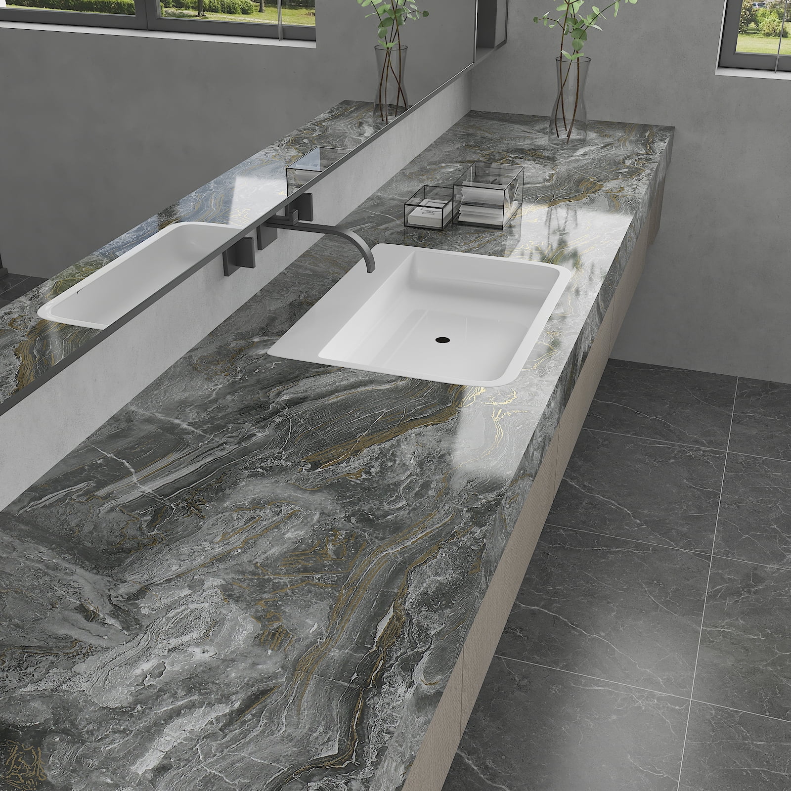 CHIHUT Dark Grey Marble Peel and Stick Countertops Contact Paper 17.7"x236" Waterproof Peel and Stick Marble Wallpaper for Kitchen Counter Tops Self Adhesive Marble Contact Paper for Cabinets Liners