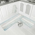 thumbnail image 2 of Kitchen Rugs and Mats,Retro Wood Board Light Blue Gradient 2 Piece Anti Fatigue Area Runner Rug Set Comfort Standing Floor Mat,Farmhouse Vintage Barn Non Slip Absorbent Doormats for Laundry/Bathroom, 2 of 6