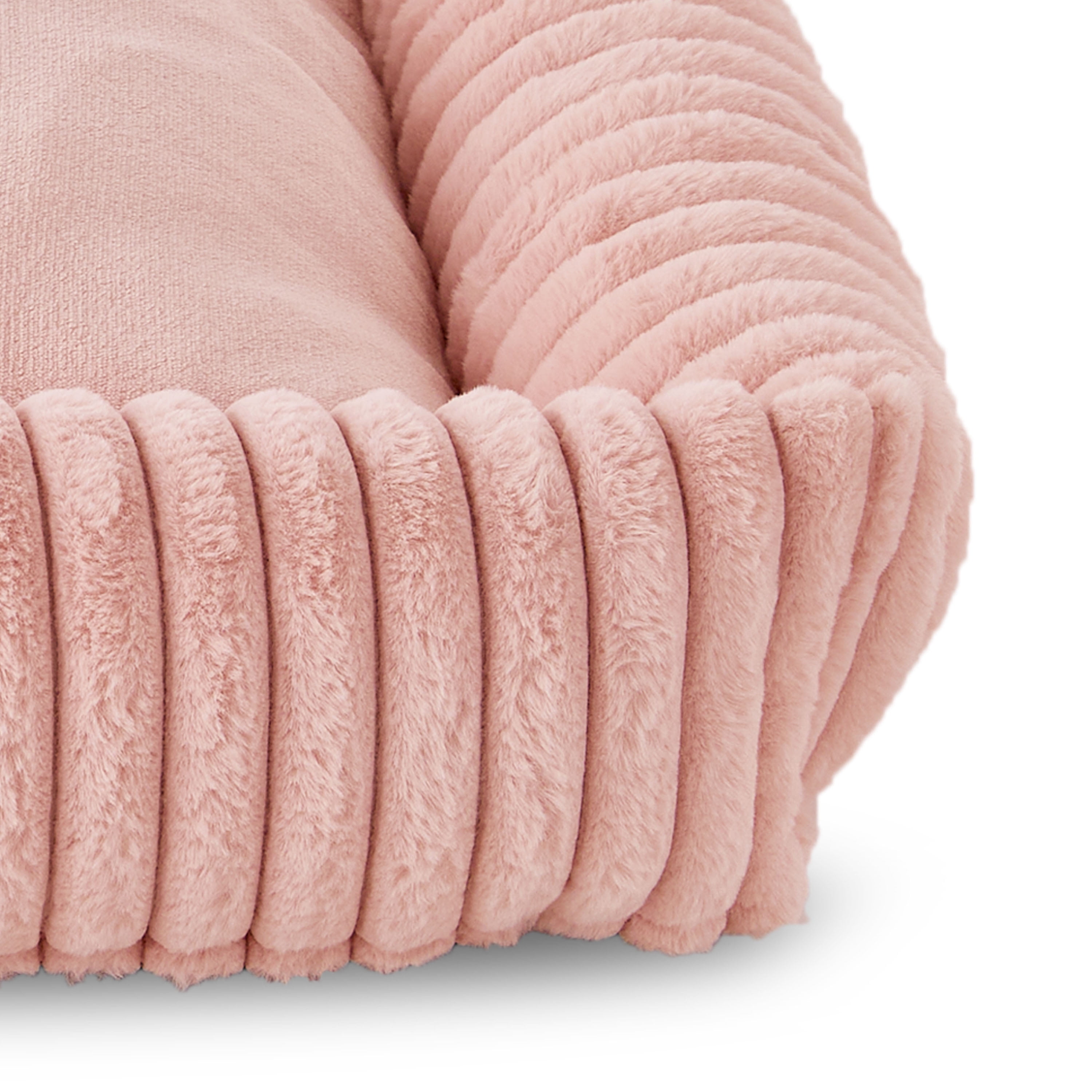 Vibrant Life Large Thick Corduroy Plush Bolster Dog Bed, Pink, 27" x 36"