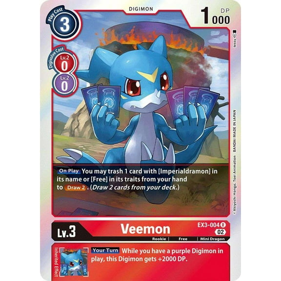 Digimon Draconic Roar Rare Veemon EX3-004