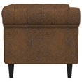 thumbnail image 3 of vidaXL Chesterfield Sofa Chair Brown Fabric, 3 of 5