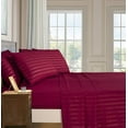 thumbnail image 2 of Elegant Comfort 6 Piece Bed Sheets Polyester Queen Stripe Burgundy Amaranth Stripe Sheet Set, 2 of 5