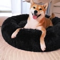 thumbnail image 4 of Exclusivo Mezcla Calming Donut Pet Bed for Large Dogs 36", Anti-Anxiety Plush Cozy Warming Dog Bed, Black, 4 of 7