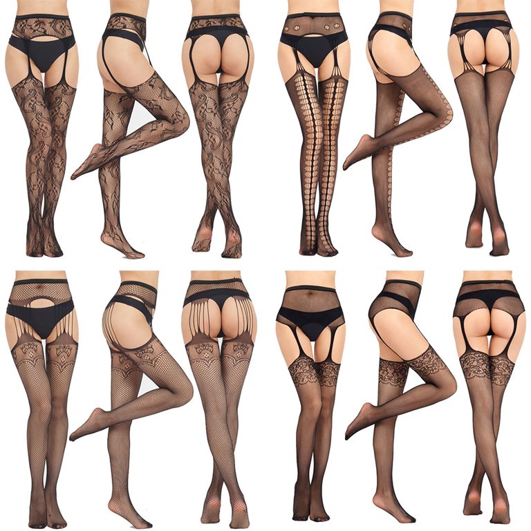 Womens Stockings Open Butt Design Sheer Tights Pantyhose Fishnet