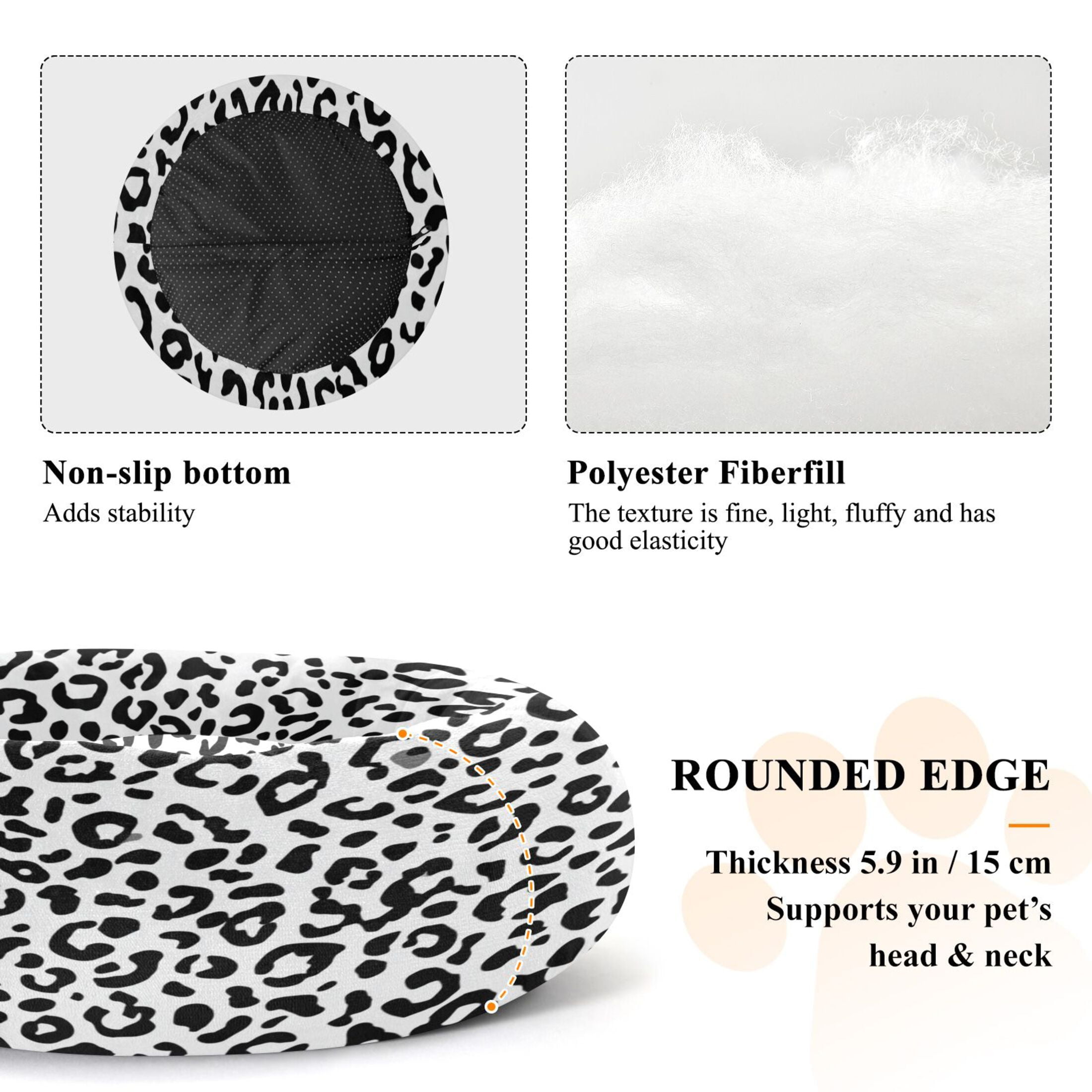 Iauyy Pet Couch Donut Cat Bed for Indoor Cats/Small Dogs Washable & Machine with Non-slip Bottom Calming Cat Furniture, Littrer Black and White Style (M)