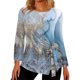 thumbnail image 1 of Gibobby Playera Térmica Ligera Mujer Otoño/Invierno Cuello Redondo Estampado Manga Larga Suelta（Verde， XXL), 1 of 4