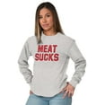 thumbnail image 4 of Meat Sucks Vegan Vegetarian Veggie Long Sleeve TShirt Men Women Brisco Brands X, 4 of 5