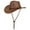 Brown, variant on Gustave Cowboy Hat for Men Women Classic Western Cowgirl Hat Wide Brim Cap Fedora Sun Hats with Wind Lanyard - Beige