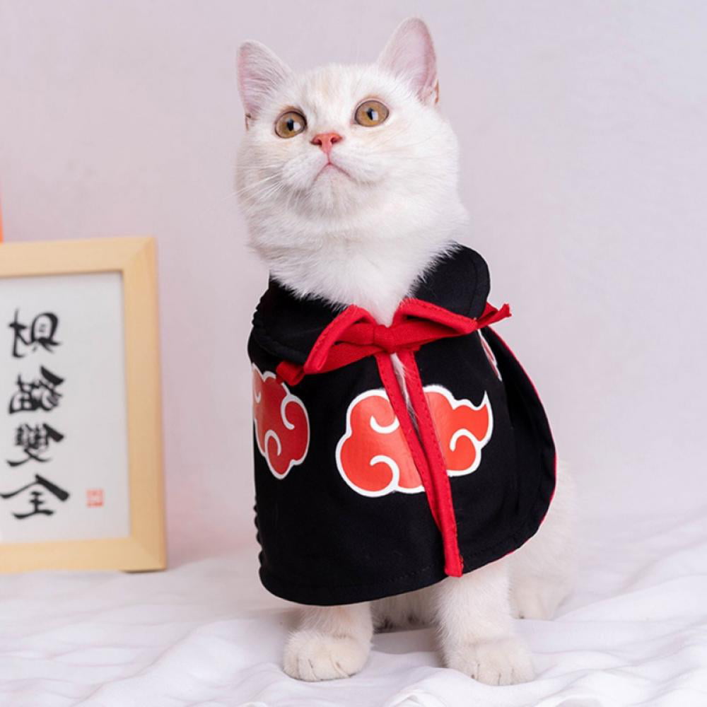 Details about   Naruto Uchiha Sasuke Cosplay Mini Dog Cat Cloak Clothes Pet Costume Ninja Sa 