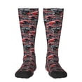 thumbnail image 2 of Picia Women Crew Soft Moisture-wicking Socks Red And Blue Cars Pattern Design Cotton Socks, One Size fit All, 2 of 9