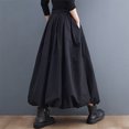 thumbnail image 4 of Falda de mujer casual Falda sólida de color negro Negro, 4 of 5