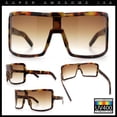 thumbnail image 2 of Fancy Large Oversized Curved Panel Monoblock Shield Sport Plastic Sunglasses Tortoise - Brown, 2 of 7