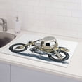 thumbnail image 6 of ZNDUO Absorbent Dish Drying Mat, Microfiber Retro Classic Motorcycle Pattern Dish Drying Pad for Kitchen Counter, 24 x 18 Inch, 6 of 8