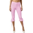 thumbnail image 6 of RUTAYY Women's Pants Fashionable Casual Solid Color Tie Waist Capri Bottom Everyday Casual Wear Elegant Holiday Trousers, 6 of 6