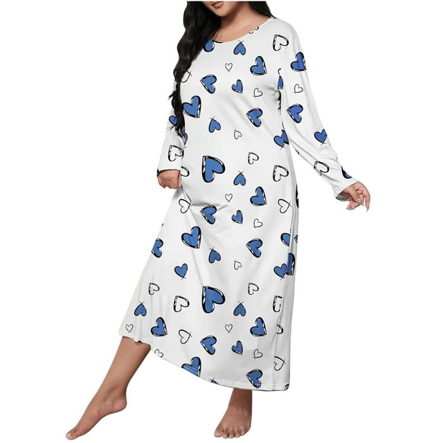 Rbaofujie Nuisette pour Femmes Robe Longue Décontractée pour Femmes Pyjama Tenue d'Intérieur Pyjama Vêtement de Nuit pour Femmes