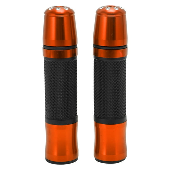 Unique Bargains 7/8" 22mm 15/16" 24mm Universal Motorcycle Hand Grips Cover Aluminum Alloy Rubber Handlebar End Grips for Motorcycle Scooter Bicycle ATV Orange 1 Pair