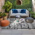 thumbnail image 2 of Vintage Daisy Outdoor Rug for Patio/Deck/Porch, Non-Slip Large Area Rug 5 x 8 Ft, Gray Farmhouse Botanical Floral Butterfly Indoor Outdoor Rugs Washable Area Rugs, Camping Rug Carpet Runner, 2 of 8