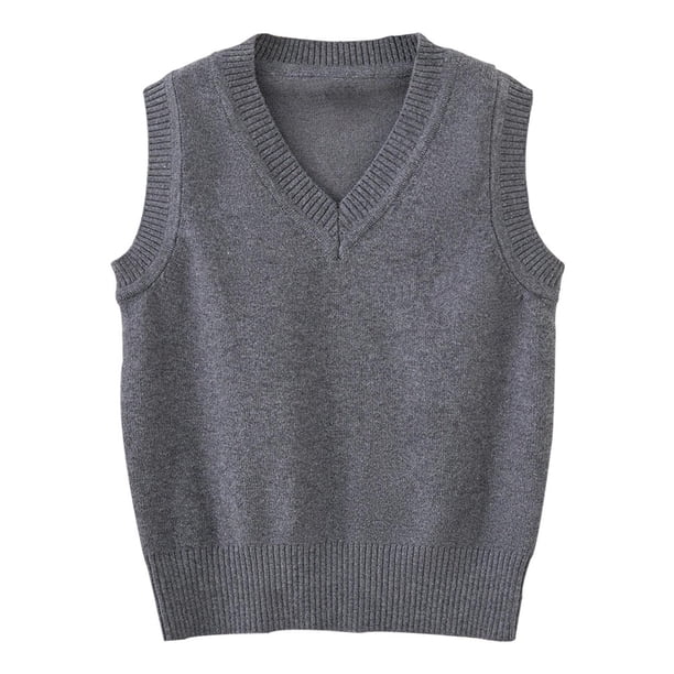 Odeerbi Niños de Punto Suéter V Cuello Chaleco Sin Mangas Suéter Chaleco Uniforme de La Escuela