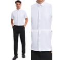 thumbnail image 5 of Unique Bargains Men's Short Sleeve Lightweight Business Formal Button Down Shirt S White, 5 of 6