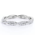 thumbnail image 1 of JeenMata Alianza de Boda de Eternidad Trenzada con Diseño Pavé Forma Redonda de 0,5 Quilates, Baño de Oro Blanco de 18 K sobre Plata, 1 of 5