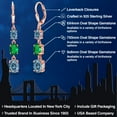 thumbnail image 2 of Gem Stone King 18K Rose Gold Plated Silver Persian Blue Moissanite 3 Stone Dangle Earrings for Women (4.86 Cttw, Gemstone Birthstone, Oval 8X6MM, 7X5MM and 6X4MM), 2 of 6