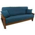 thumbnail image 2 of Blazing Needles Solid Twill 8" to 9" Futon Cover Set with 2 Throw Pillows (Set of 3), Full, Royal Blue, 2 of 2