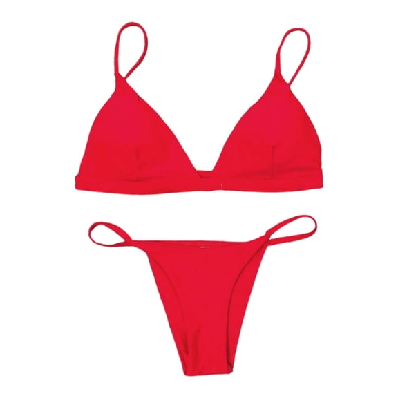 Women's Solid Color Swimwear Two Piece Bathing Suit High Waist Swimsuit For Summer Beach Pool Activities