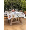thumbnail image 3 of Outdoor Table Cloth with Umbrella Hole and Zipper, Spring Pastoral Botanical Waterproof Rectangle Tablecloth 60"x102", Farmhouse Butterfly Floral Washable Table Cover for Outside Party Patio Picnic, 3 of 8