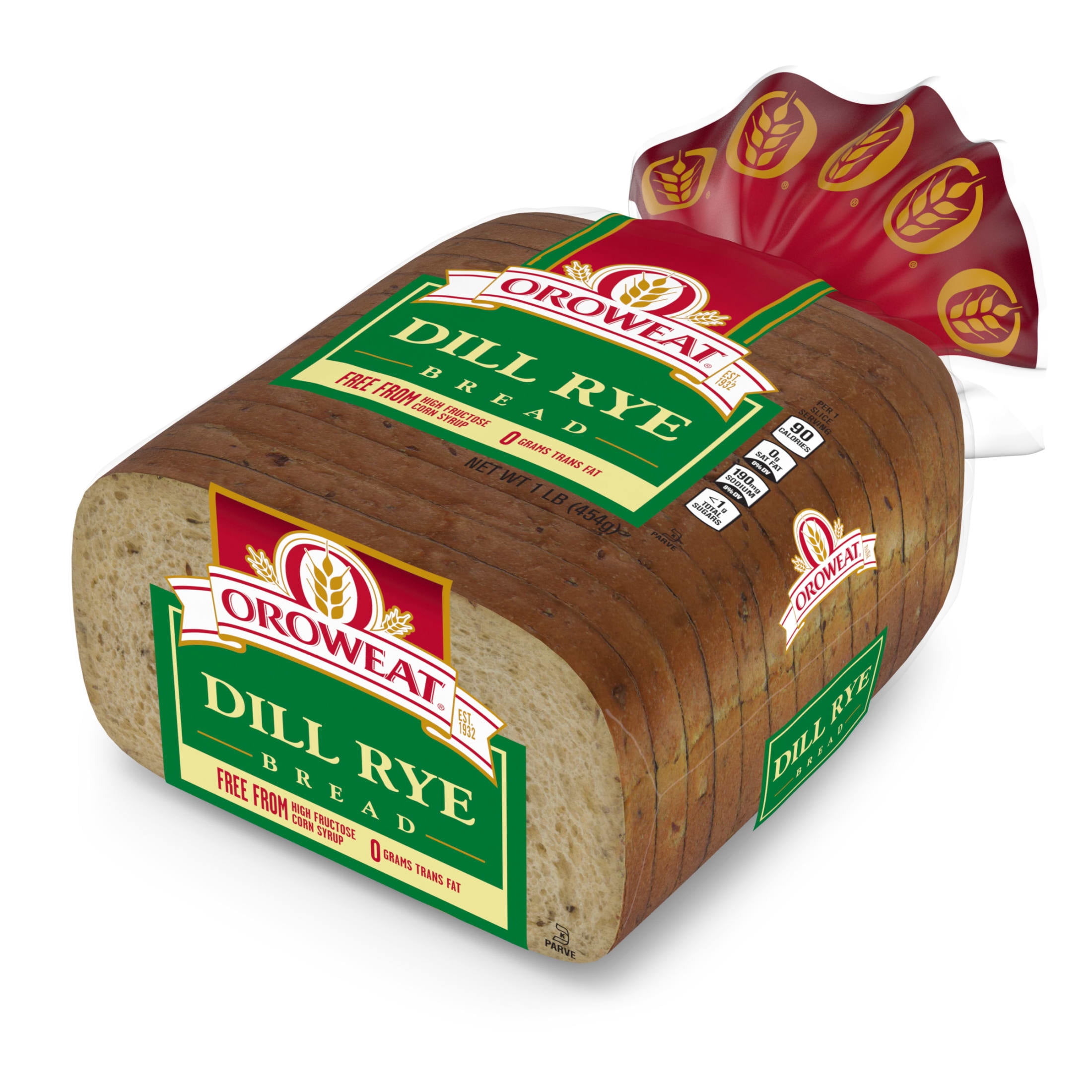 Oroweat Dill Rye Bread, 16 oz, Rye Bread, Bag