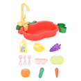 thumbnail image 1 of Children Kitchen Play Sink Toys with Playfood Kitchenware Role Playing Games Red, 1 of 8