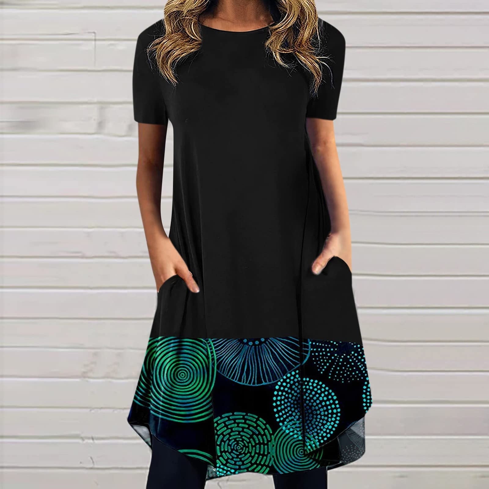 Usmixi Formal Dresses for Women Casual Button Down Plus Size Tunic Knee