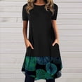 thumbnail image 1 of Robes pour Femmes 2024 Été Surdimensionné Décontracté Col Rond Imprimé Manches Courtes Robe avec Poche 50 % de Réduction!, 1 of 5