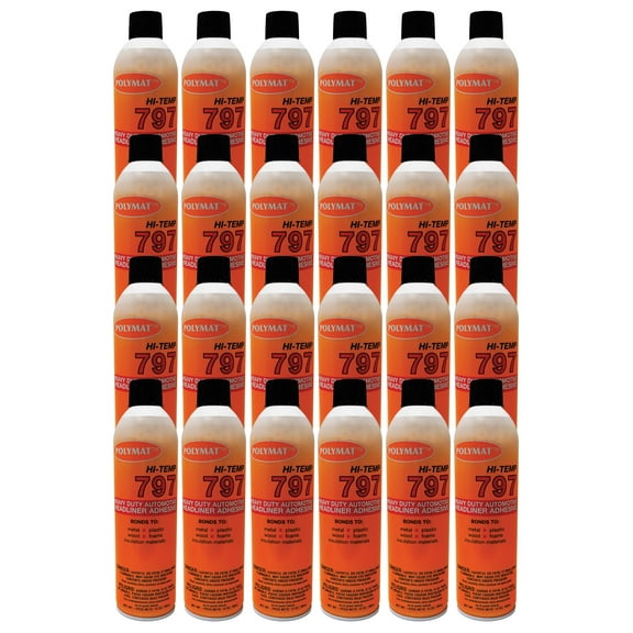 QTY24 Polymat 797 Hi-Temp Industrial Spray Glue Adhesive BONDS PLASTIC to WOOD