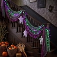 thumbnail image 6 of Lilixerw Halloween Creepy Gauze Table Runner, Gradient Crinkle Fabric Drape, for Table, Mantel, Arch and Party Scene Setup, 35.43x70.86 inch, 2 Pack, 6 of 6