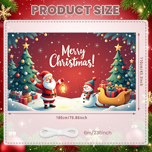 Colorful Theme Christmas Banner Decorative Design Holiday Decoration Winter Celebration Welcome Scene for Holiday Party Indoor Event Seasonal Display