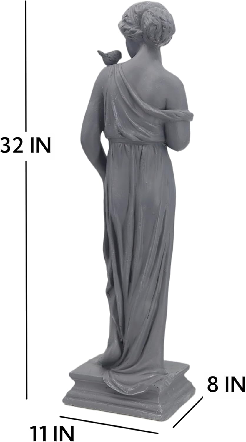 Garden Statue Greek Goddess Statue for Altar Nymph Sculpture Mythology Roman Style Outdoor Clearance Patio Yard Lawn Porch Decor Art MGO Gift 31" H