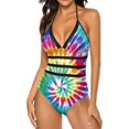 thumbnail image 2 of NICKSUN Maillot de Bain une Pièce pour Femmes Contrôle du Ventre Maillot de Bain Modeste Col en V, 2 of 9