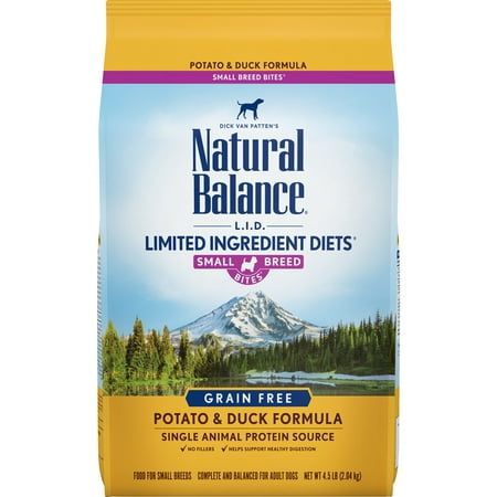 Natural Balance Limited Ingredient Grain-Free Potato & Duck Small Breed Bites Dry Dog Food, 4.5