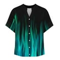 thumbnail image 5 of JTZGDY Summer Floral Shirts for Women 2025 Gauze Short Sleeve Tie Dye V Neck Button Loose Fit Blouses Vacation Dress Casual Tunic Tops Green#05 XL, 5 of 7