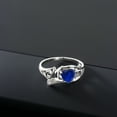 thumbnail image 4 of Gem Stone King 925 Sterling Silver Blue Created Sapphire MOM Mothers Day Ring (1.08 Cttw, Heart Shape 6MM, Available in Size 5, 6, 7, 8, 9), 4 of 5