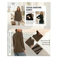 thumbnail image 2 of Women's Maternity Nursing Tops Shirts Mock Neck Breastfeeding Clothes 2-Pack, 2 of 4