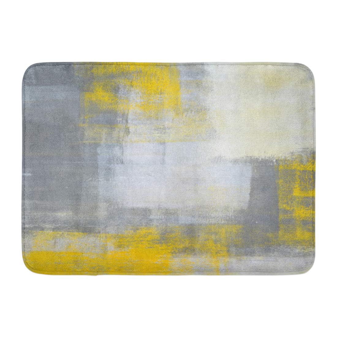 JSDART Gray Modern Grey and Yellow Abstract Painting Contemporary Home
