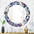 thumbnail image 2 of DESIGN ART Designart 'Retro Stars and Dots In Disco Style' Printed Bohemian and Eclectic Oval or Round Wall Mirror - Blue 20in.x30in., 2 of 5