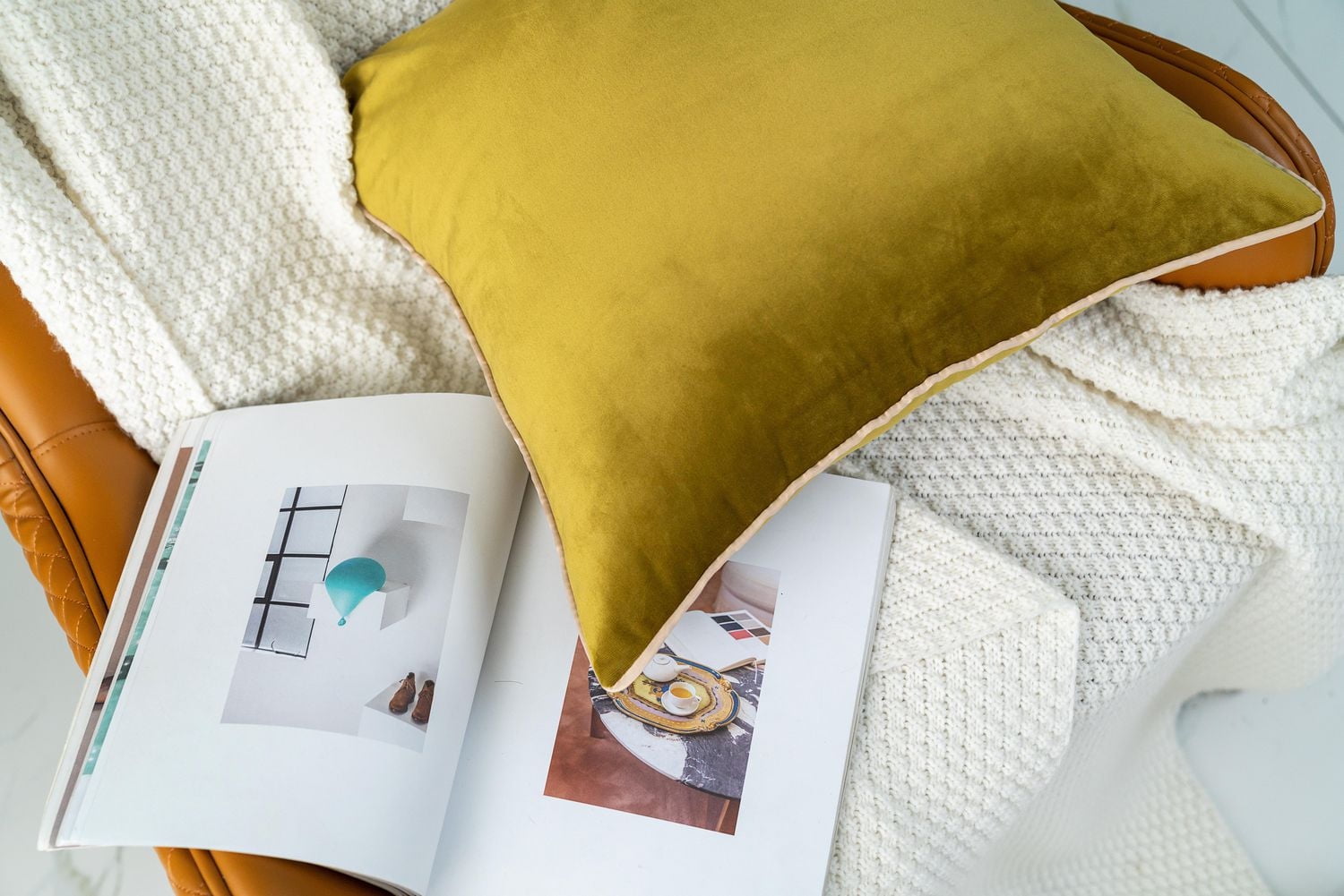 Gouchee Home Solid Velvet Cushion