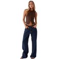 thumbnail image 3 of Women'S Sleeveless Round Neck Slim Fit Ribbed Button Vest coffee XL, 3 of 10