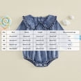 thumbnail image 3 of larppty Baby Girl Denim Outfit Button Romper Jean Jumpsuit Shorts Overalls Toddler Cowgirl Outfits Western Infant Clothes (Blue,3-6 Months), 3 of 4
